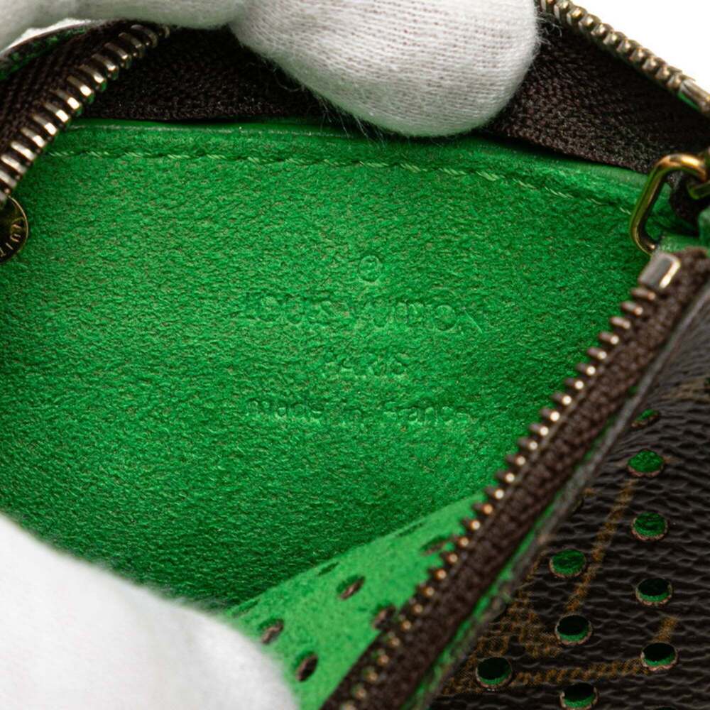 LOUIS VUITTON Authentic Brown Monogram Leather Pochette Mini Bag - Picture 9 of 10